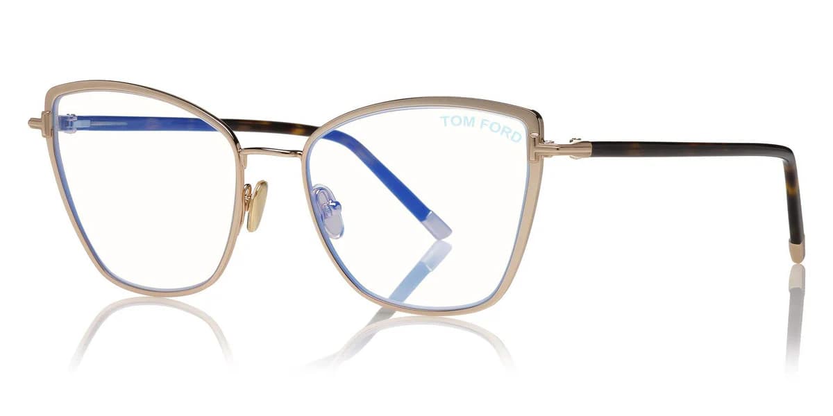 Tom Ford FT5740B 028 Eyeglasses Shiny Rose Gold 54mm Women