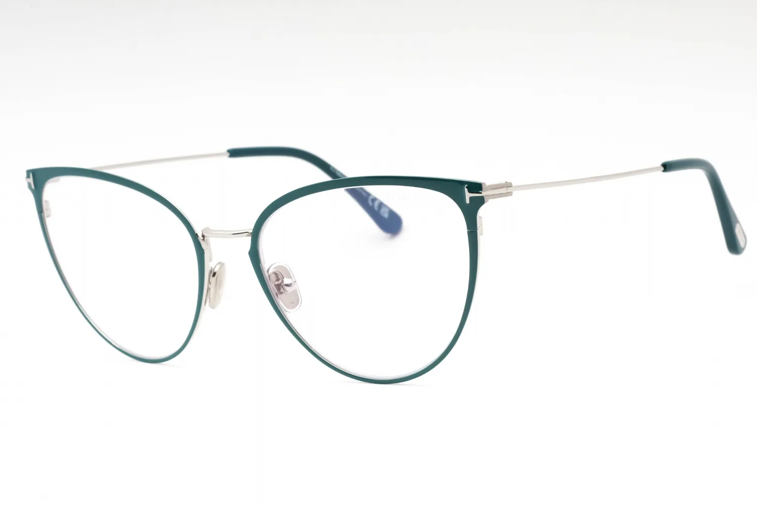Tom Ford FT5840-B 087 Eyeglasses Shiny Turquoise 56mm Women