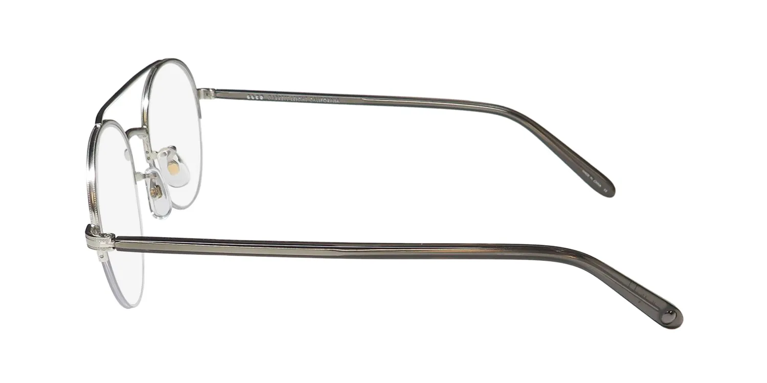 Garrett Leight Manchester Blue Light Technology bs-gcr Eyeglasses Brushed Silver 48mm Unisex 4