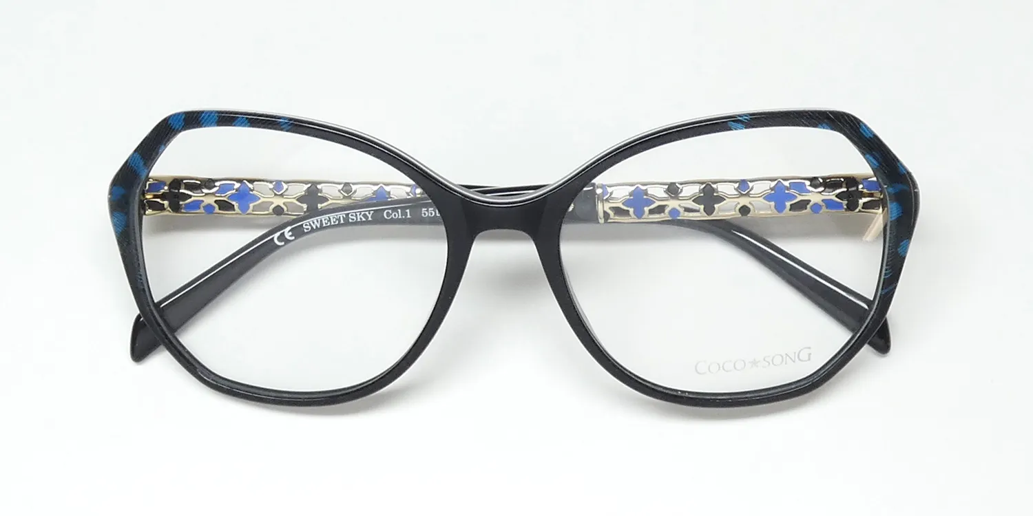 Coco Song Cv229 Sweet Sky 1 Eyeglasses Black 55mm 2
