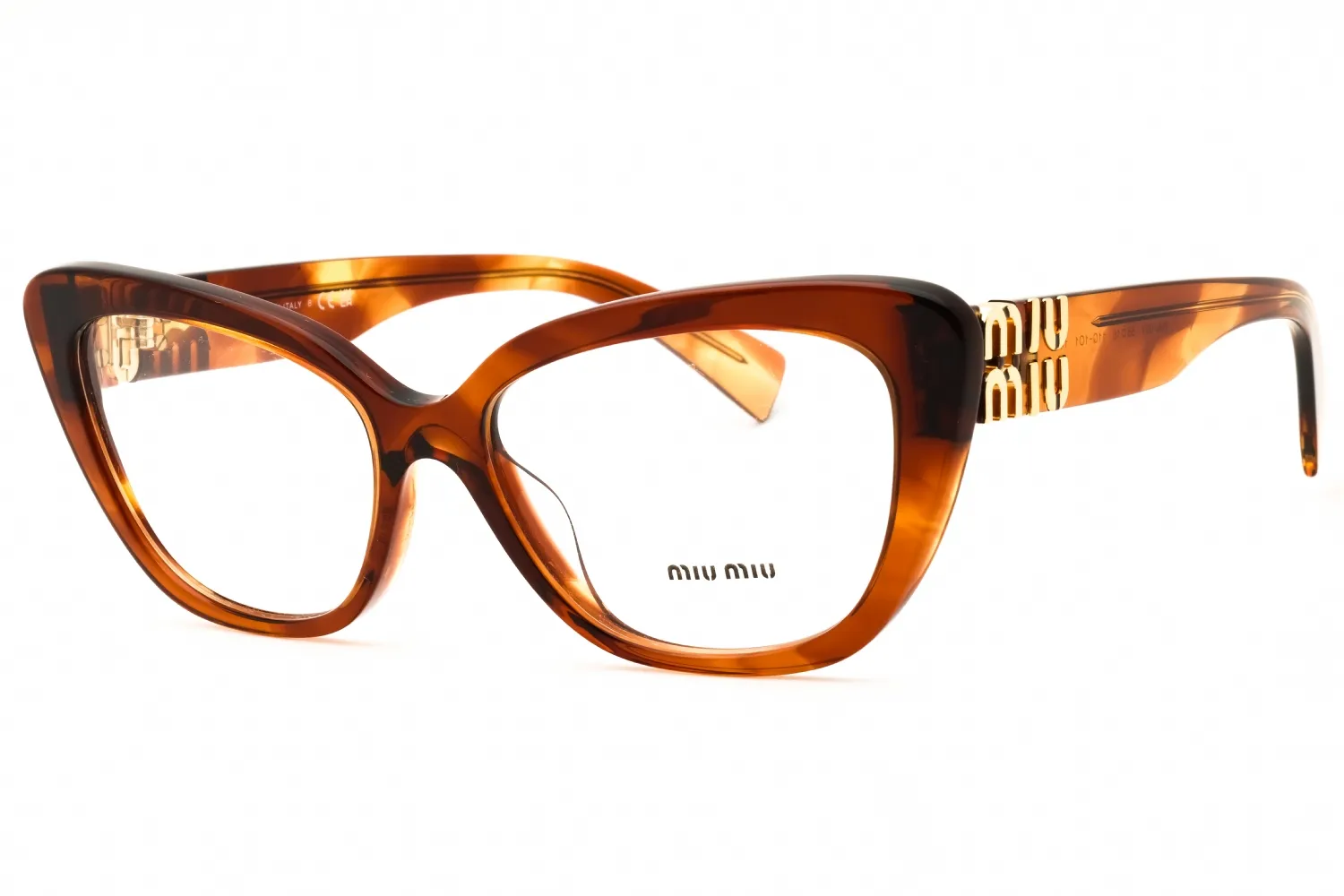 Miu Miu 0MU 05VV 11Q1O1 Eyeglasses Striped Tobacco 55mm Women