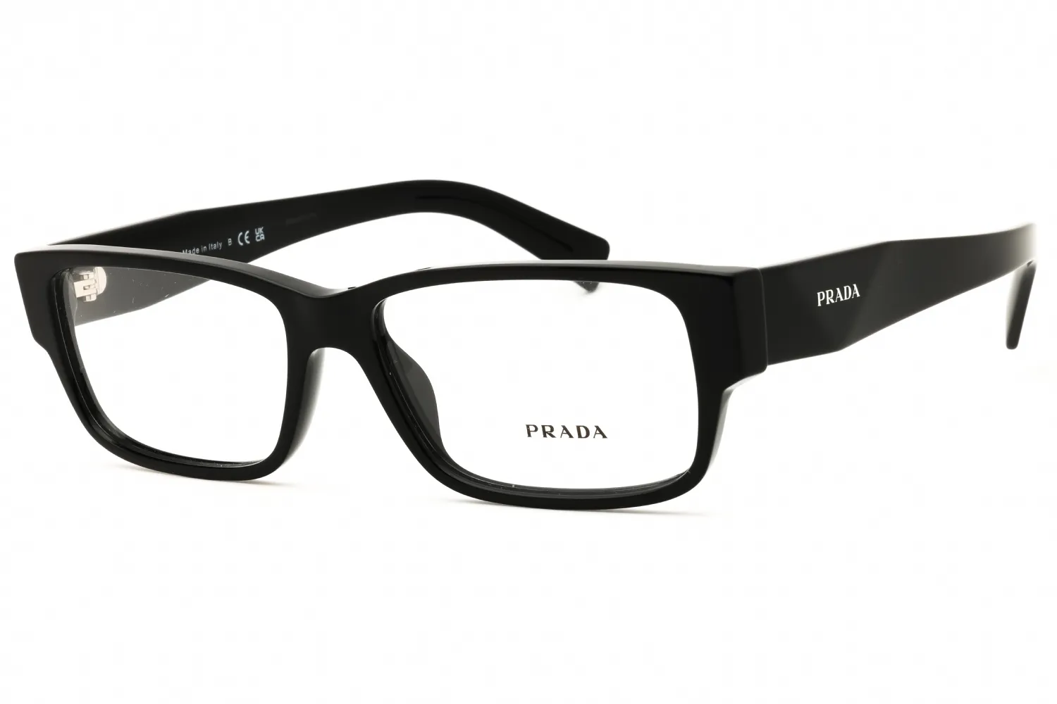 Prada PR B09V 16K1O1 Eyeglasses Glossy Black 55mm Men