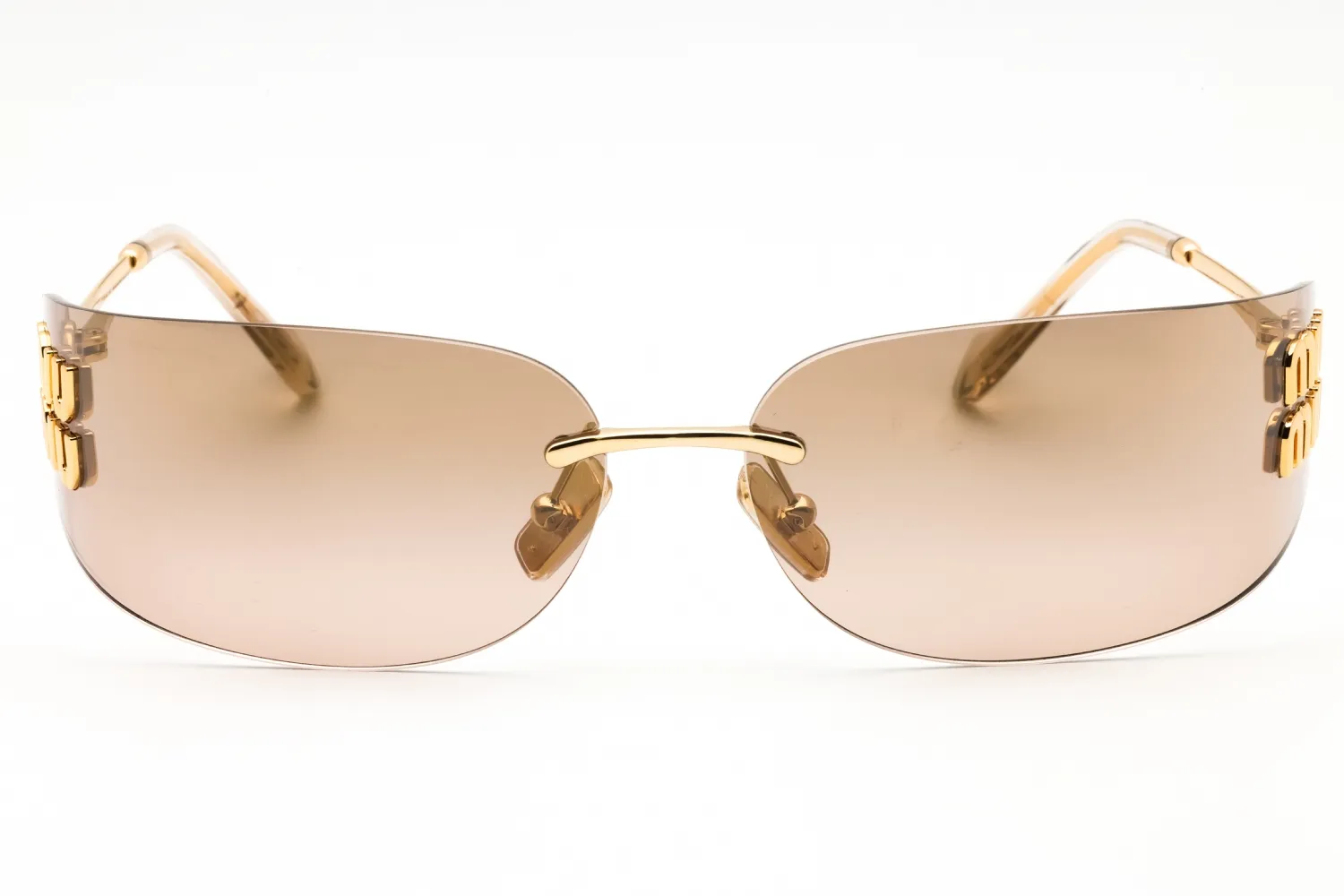 Miu Miu 0MU A51S 5AK20P Sunglasses Gold 75mm Women 2