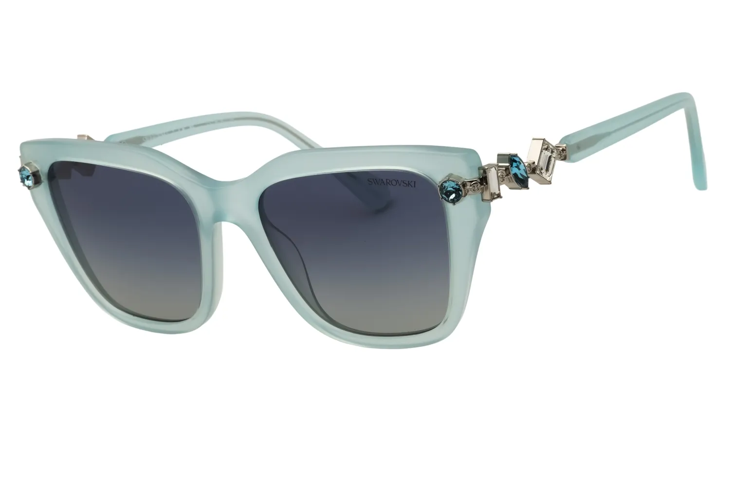 Swarovski SK6041 10244L Sunglasses Transparent Sky Blue 53mm Women