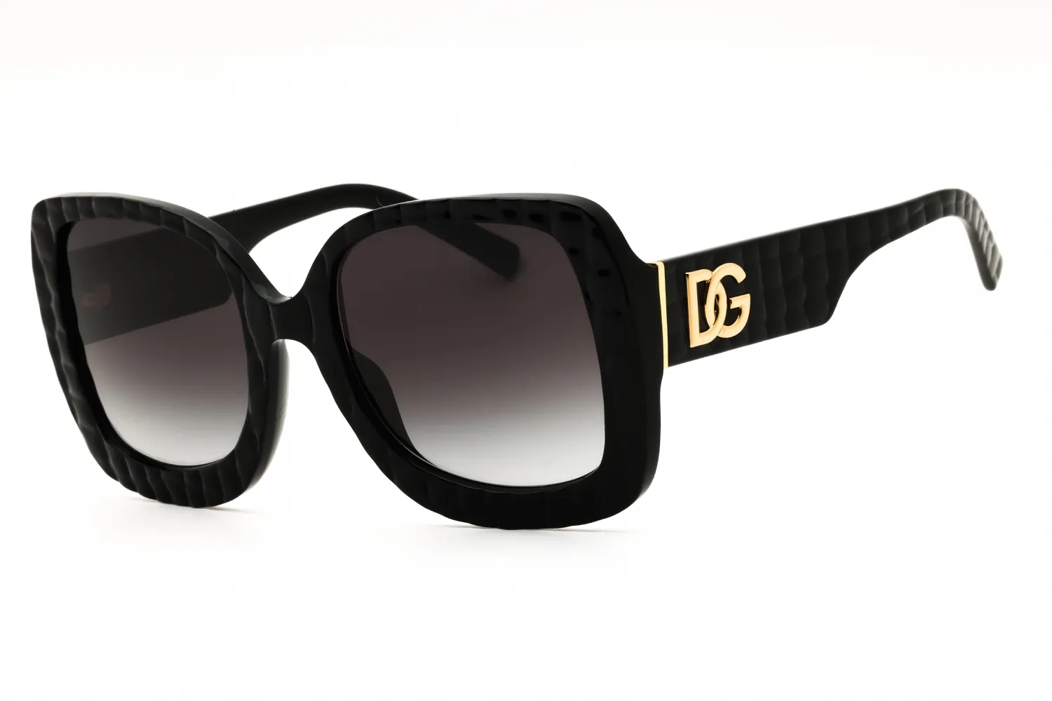 Dolce & Gabbana 0DG4513 32888G Sunglasses Black Crocodile Effect 55mm Women