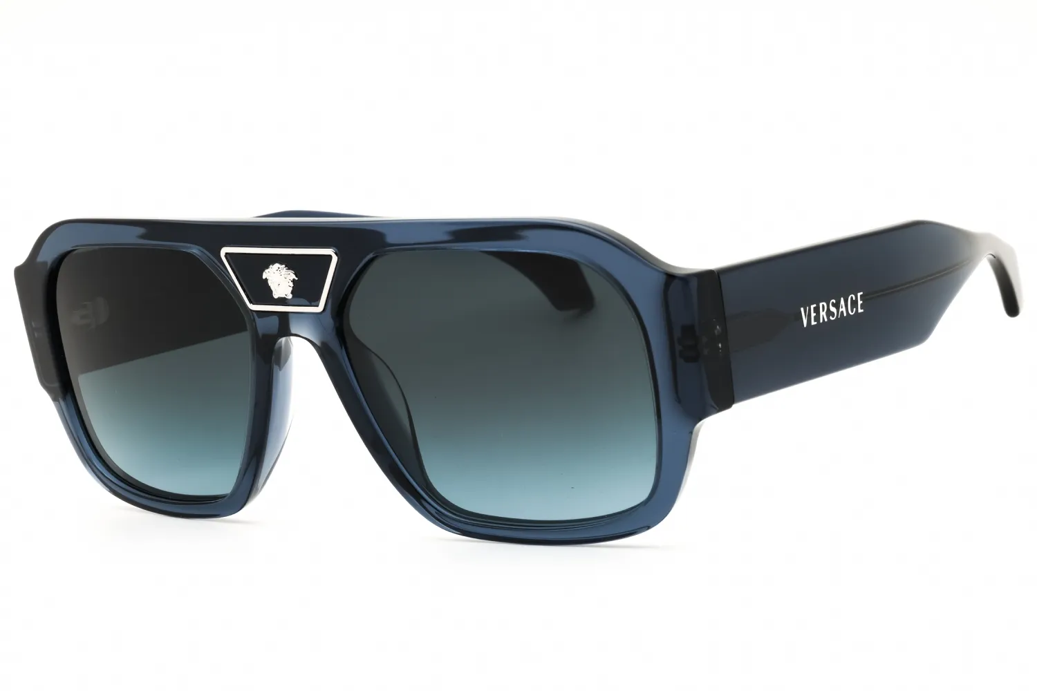 Versace VE4508U 5538V1 Sunglasses Transparent Dark Blue 56mm Men