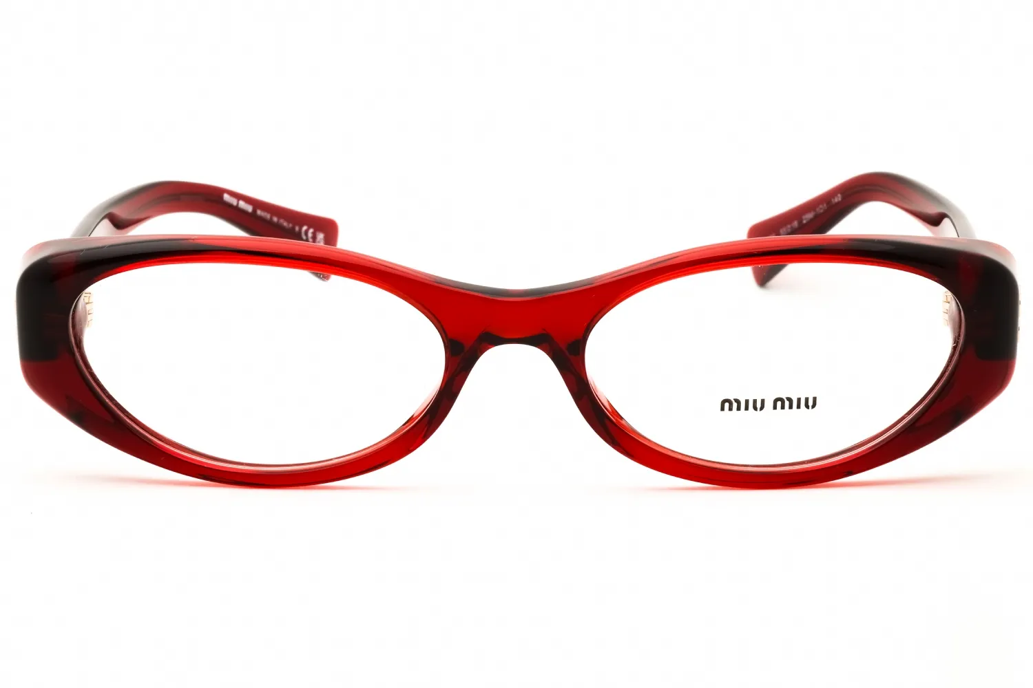 Miu Miu 0MU 03ZV 25M1O1 Eyeglasses Transparent Red 55mm Women 2