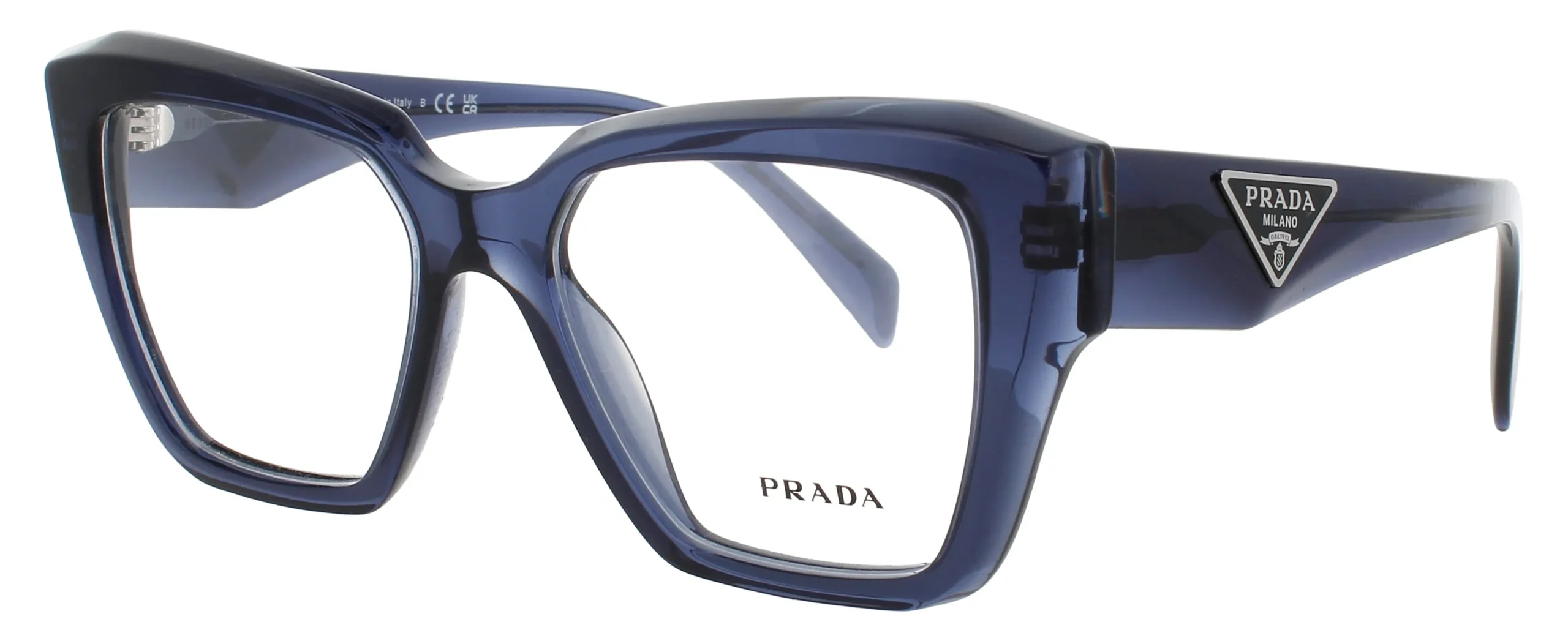 Prada PR 09ZV 08Q1O1 Eyeglasses Transparent Blue 51mm Women