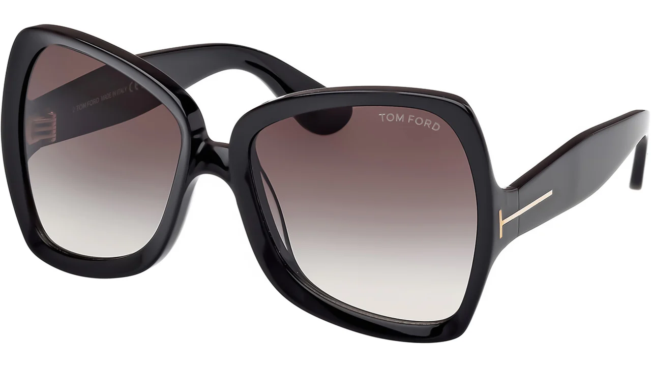 Tom Ford FT1222 01B Sunglasses Shiny Black 60mm Women
