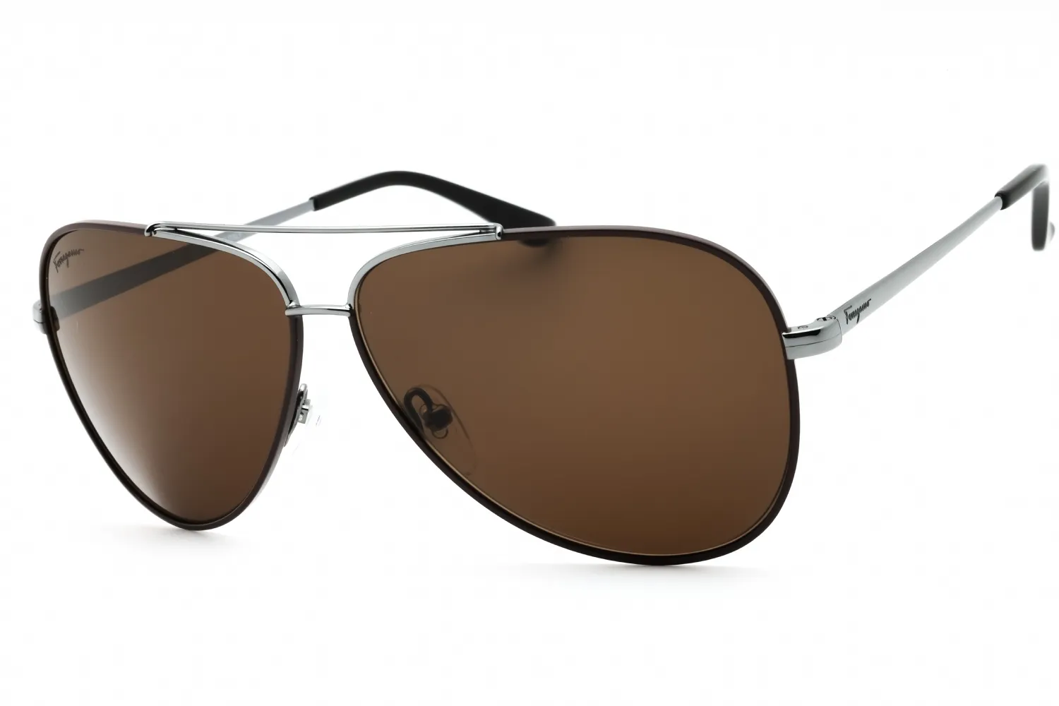 Salvatore Ferragamo SF131S 067 Sunglasses Shiny Gunmetal 60mm Men