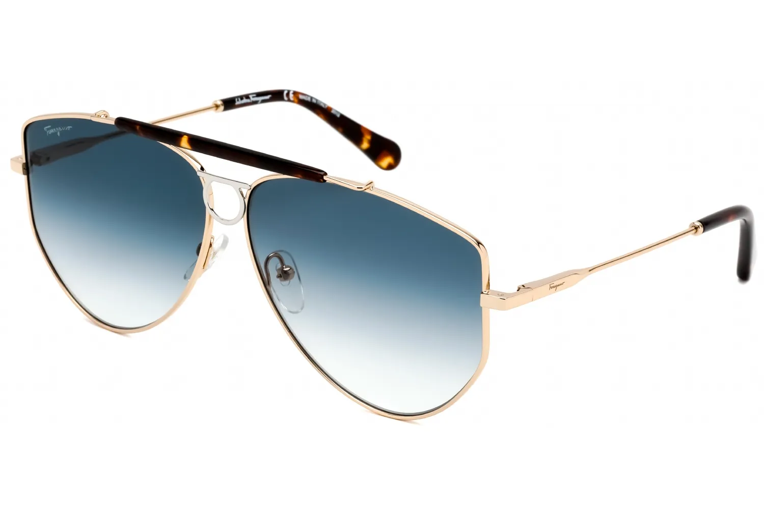 Salvatore Ferragamo SF241S 790 Sunglasses Yellow Gold 61mm Women