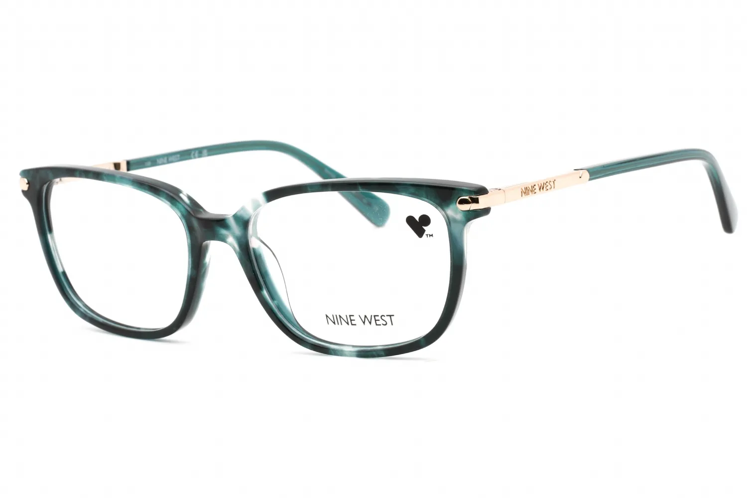 Nine West NW5207 238 Eyeglasses Iridescent Emerald Tortoise 51mm Women