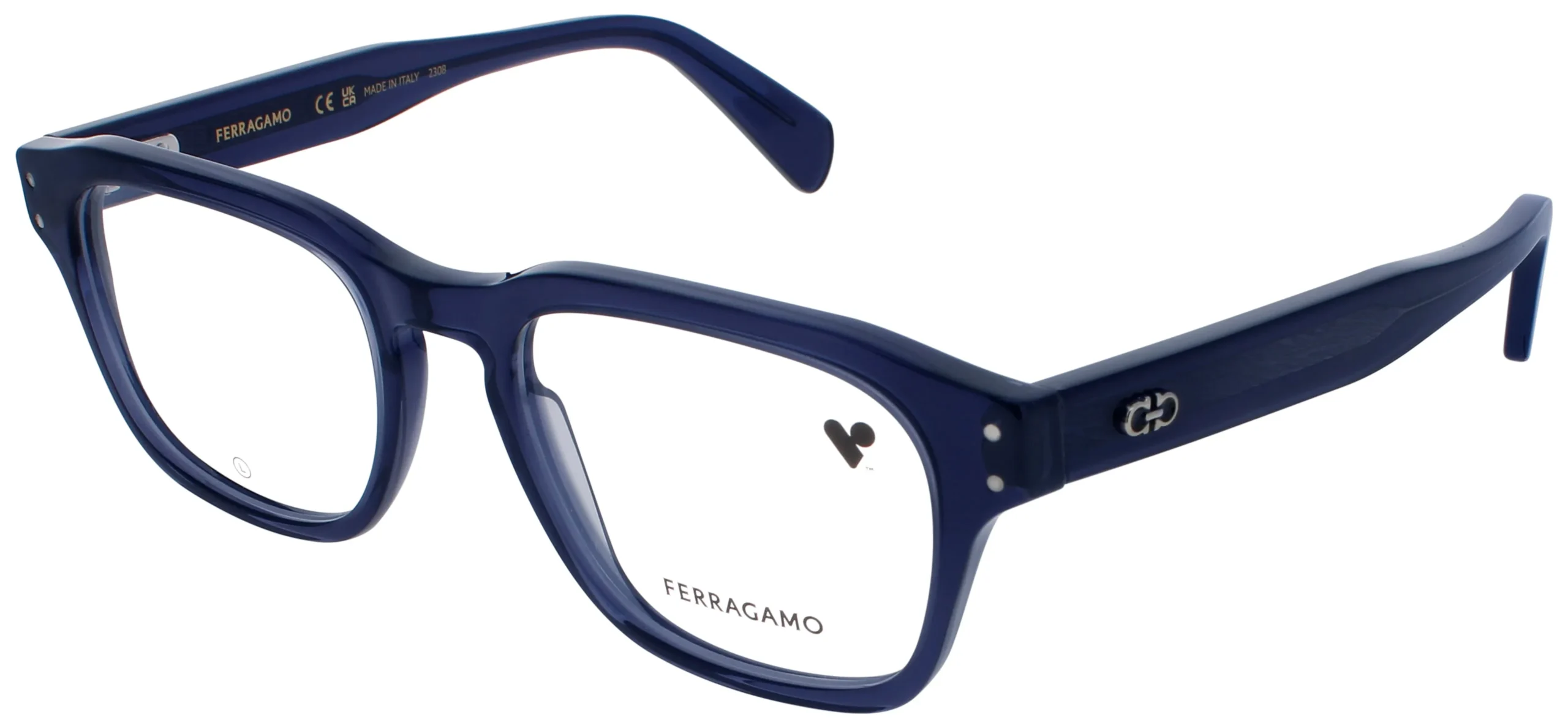 Salvatore Ferragamo SF2958 420 Eyeglasses Crystal Navy 52mm Men
