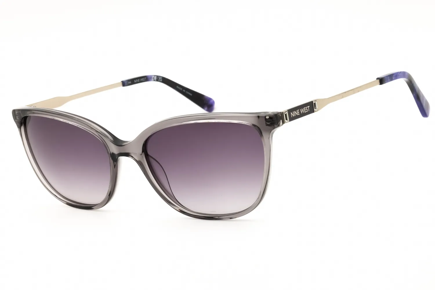 Nine West NW661S 014 Sunglasses Grey Crystal 57mm Women