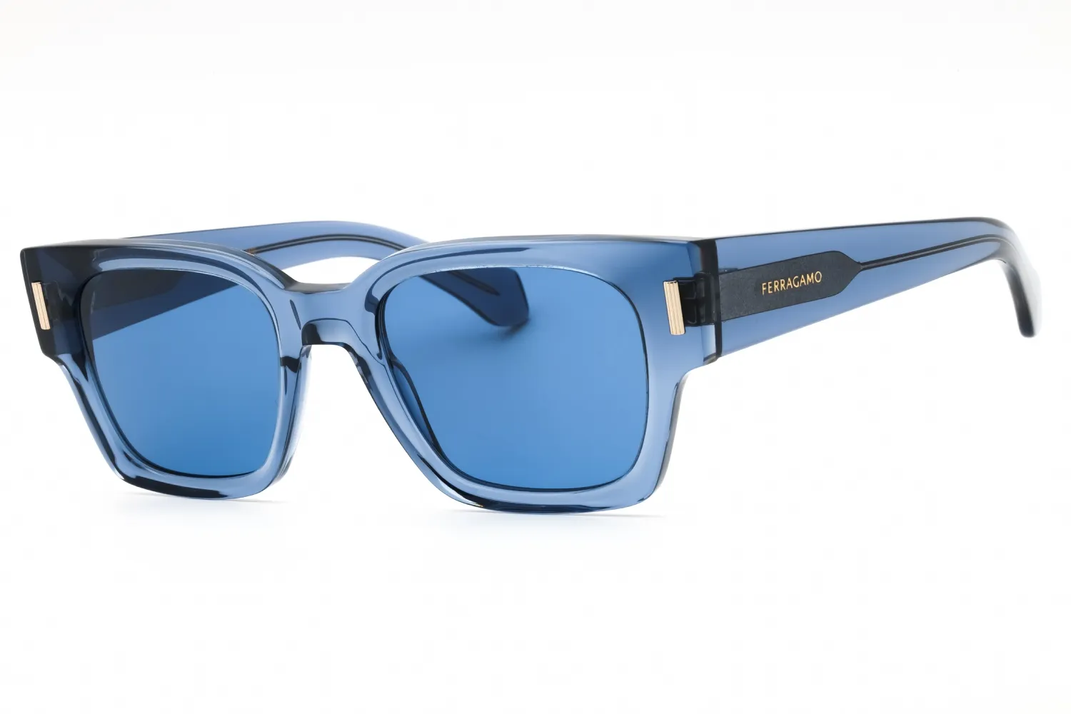 Salvatore Ferragamo SF2010S 432 Sunglasses Transparent Blue 52mm Men