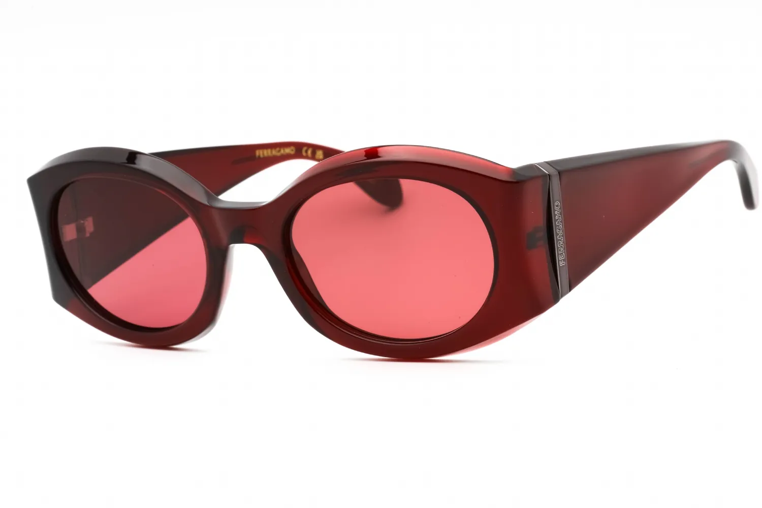 Salvatore Ferragamo SF2008S 612 Sunglasses Transparent Burgundy 55mm Women