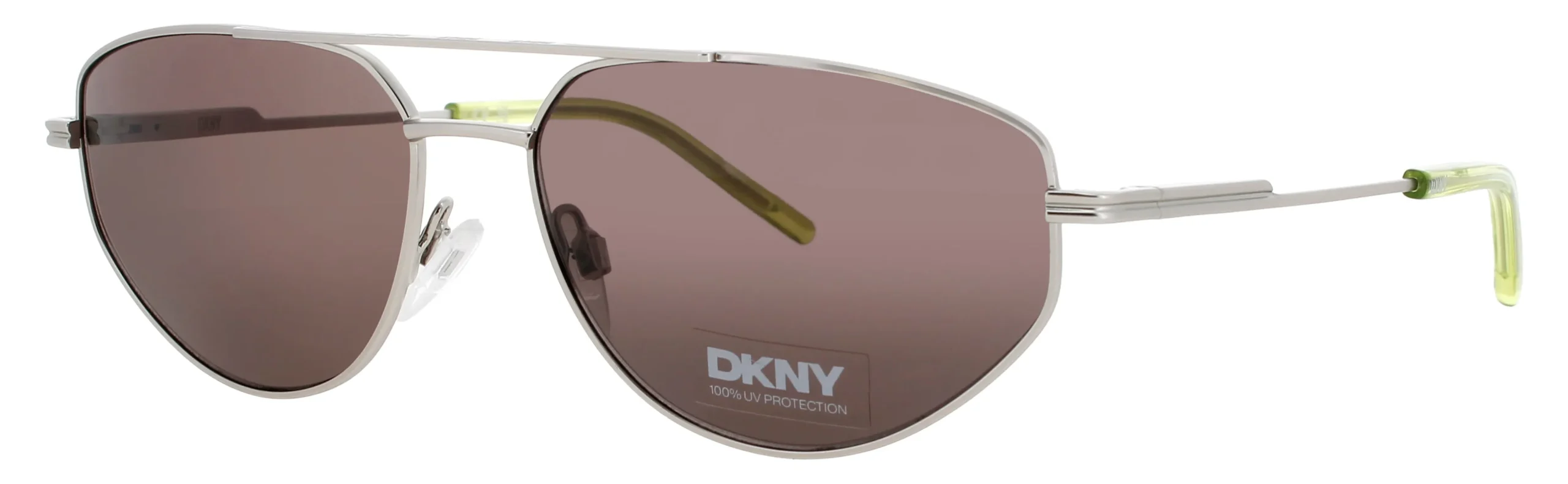 DKNY DK117S 045 Sunglasses Satin Silver 57mm Women