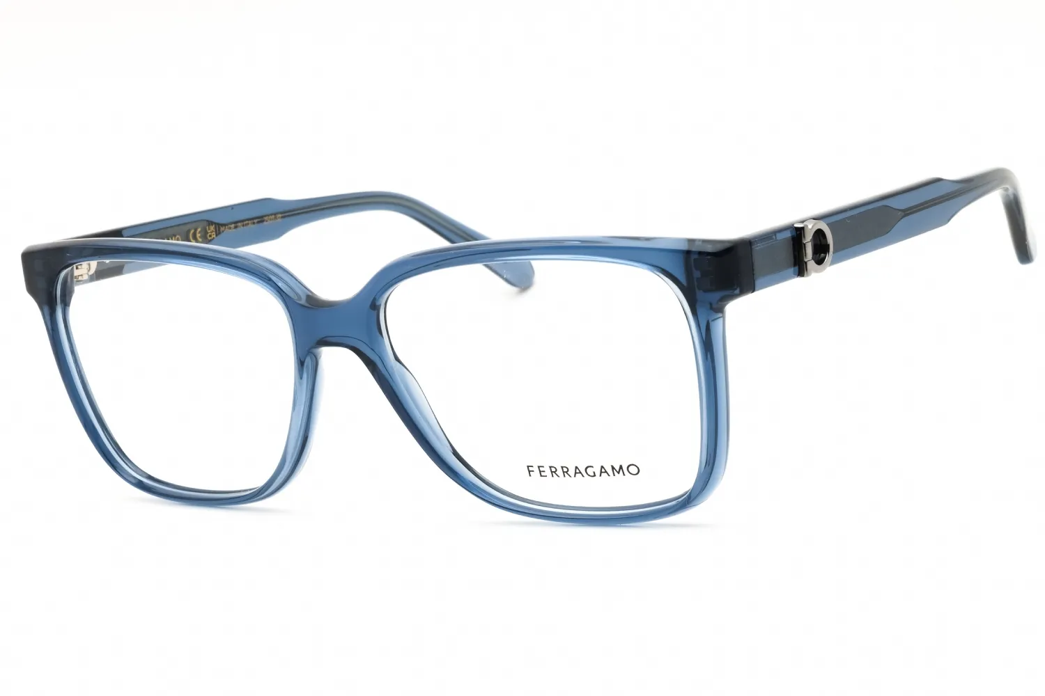 Salvatore Ferragamo SF3043E 432 Eyeglasses Transparent Blue 57mm Men