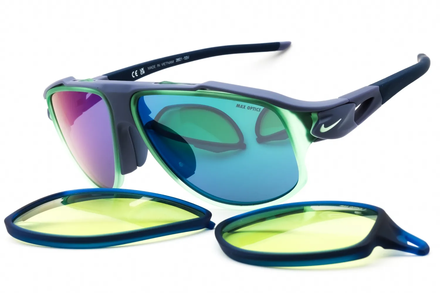 Nike NIKE FLYFREE INFINITY IO0099X 499 Sunglasses Mat World Indigo Gren Mir 58mm Unisex