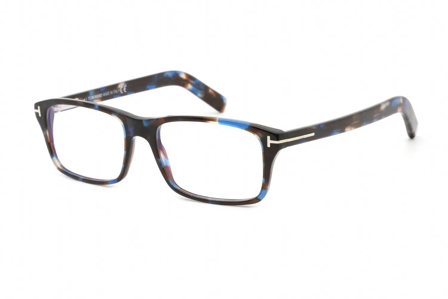 Tom Ford FT5663-B 056 Eyeglasses Shiny Blue Havana 53mm Men