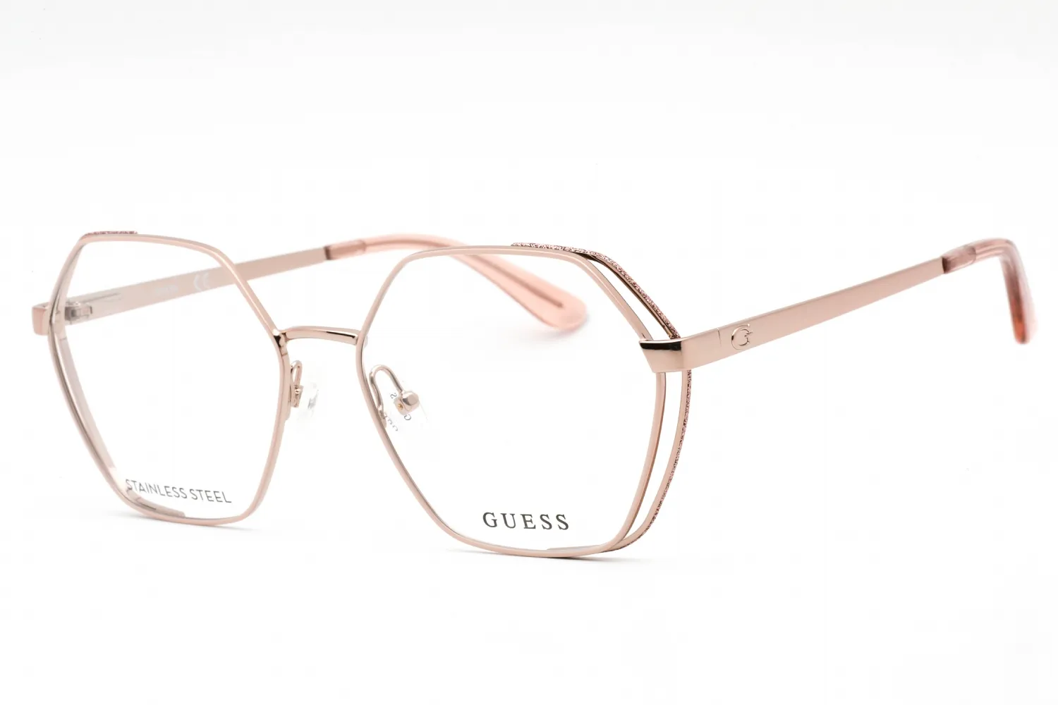 Guess GU2792 028 Eyeglasses Shiny Rose Gold 56mm Women
