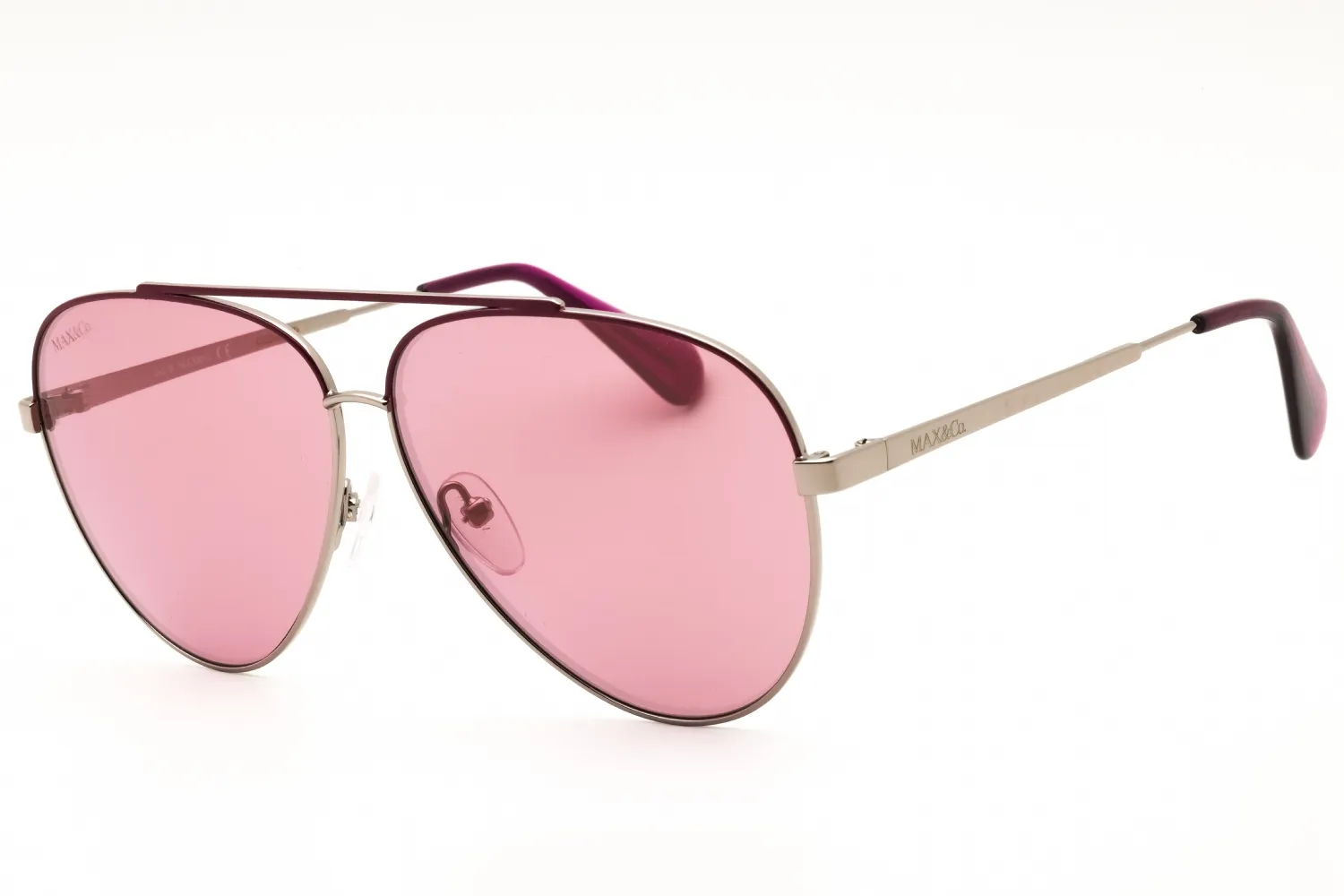 Max & Co MO0007 14U Sunglasses Shiny Light Ruthenium 60mm Women
