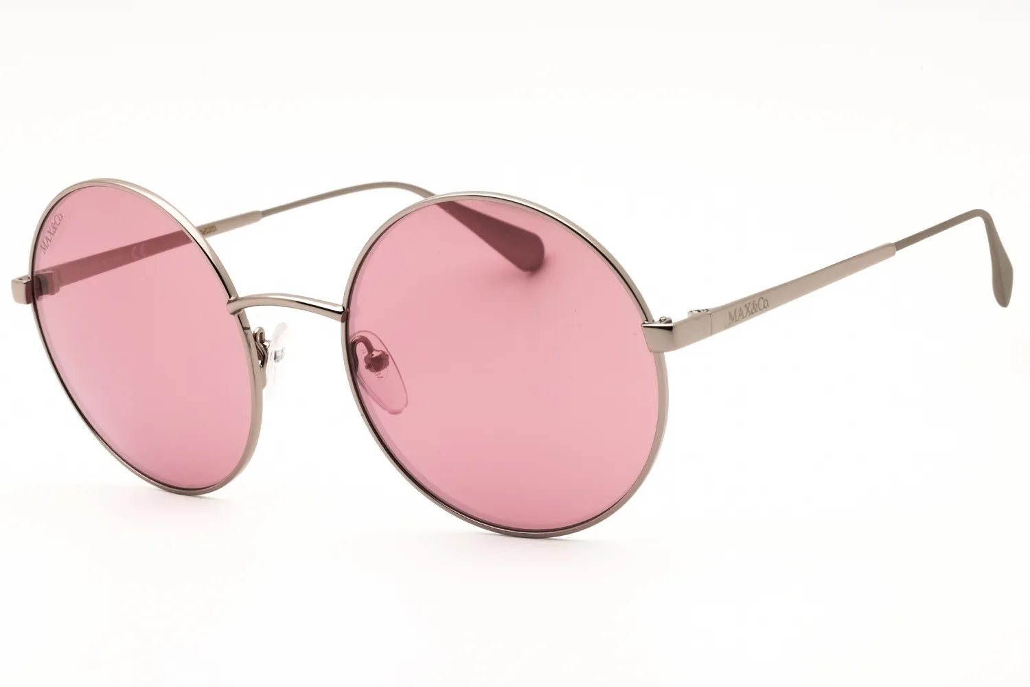 Max & Co MO0008 14S Sunglasses Shiny Light Ruthenium 56mm Women