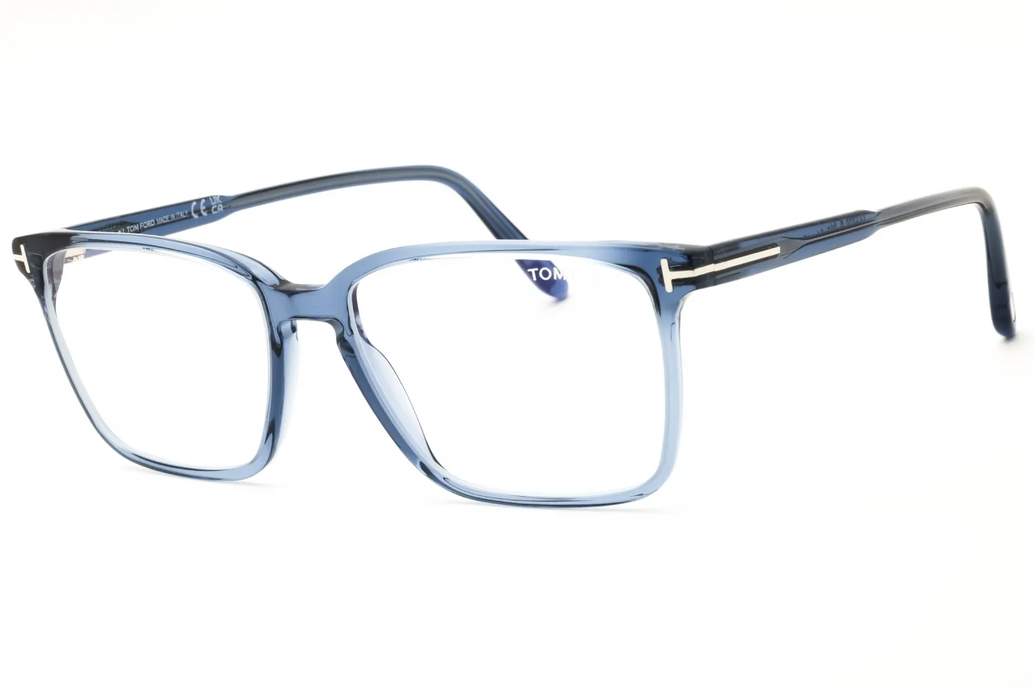 Tom Ford FT5696-B 090 Eyeglasses Shiny Blue 54mm Men