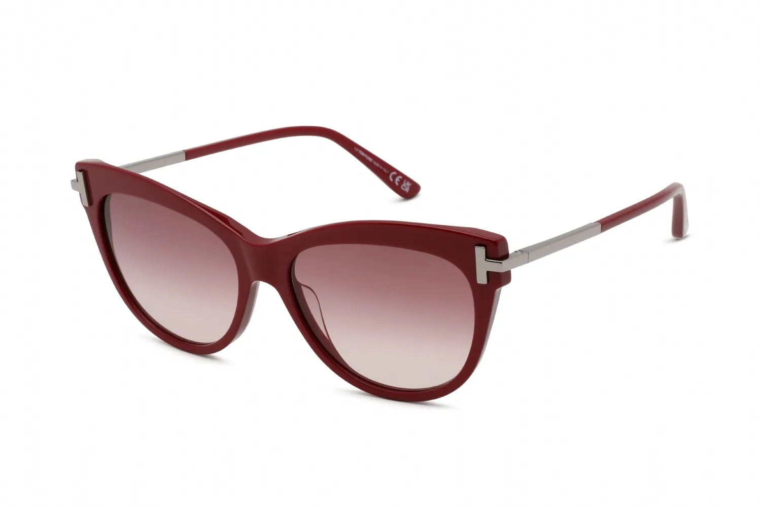 Tom Ford FT0821 69T Sunglasses Shiny Bordeaux 56mm Women