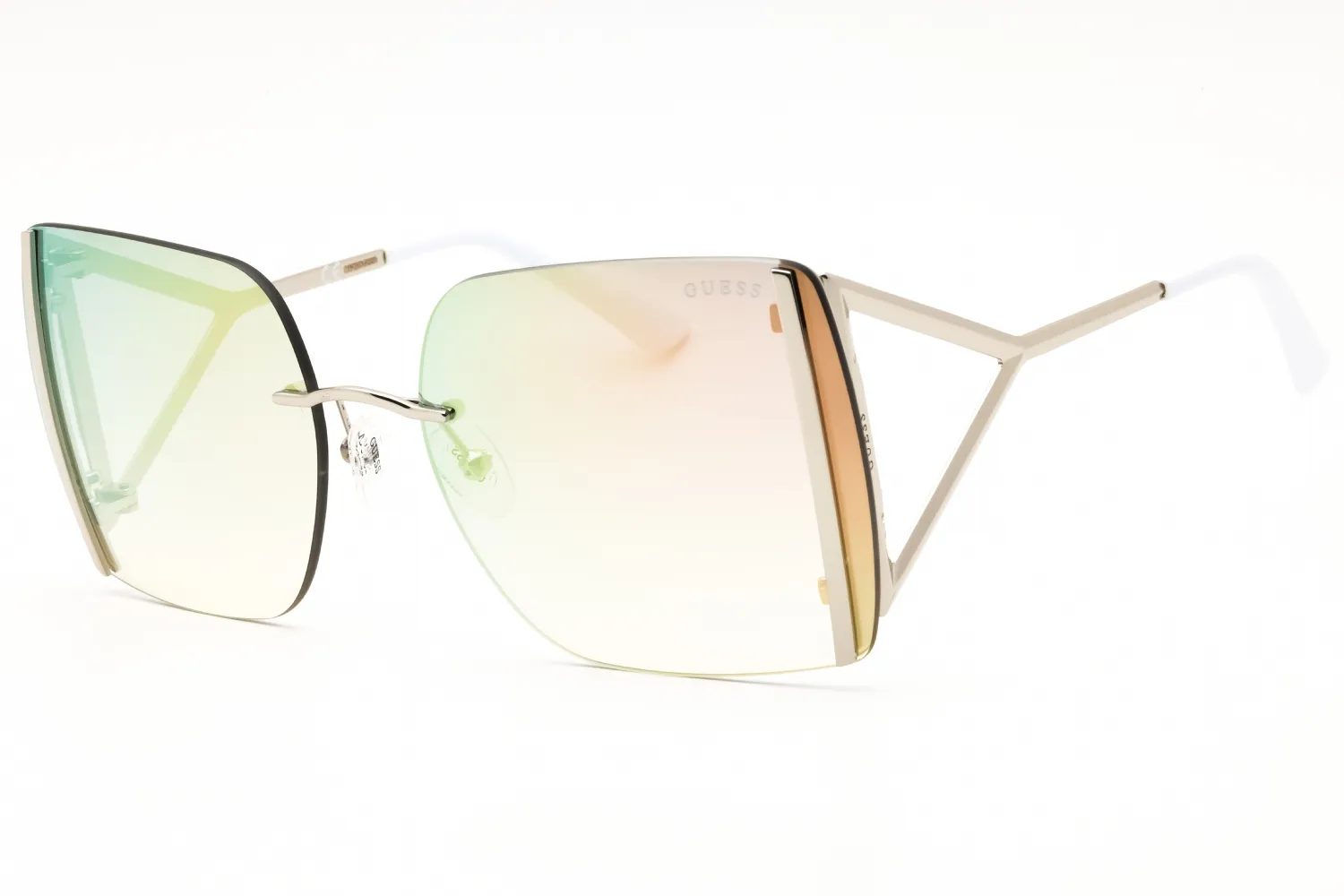 Guess GU7718 10C Sunglasses Shiny Light Nickeltin 62mm Women