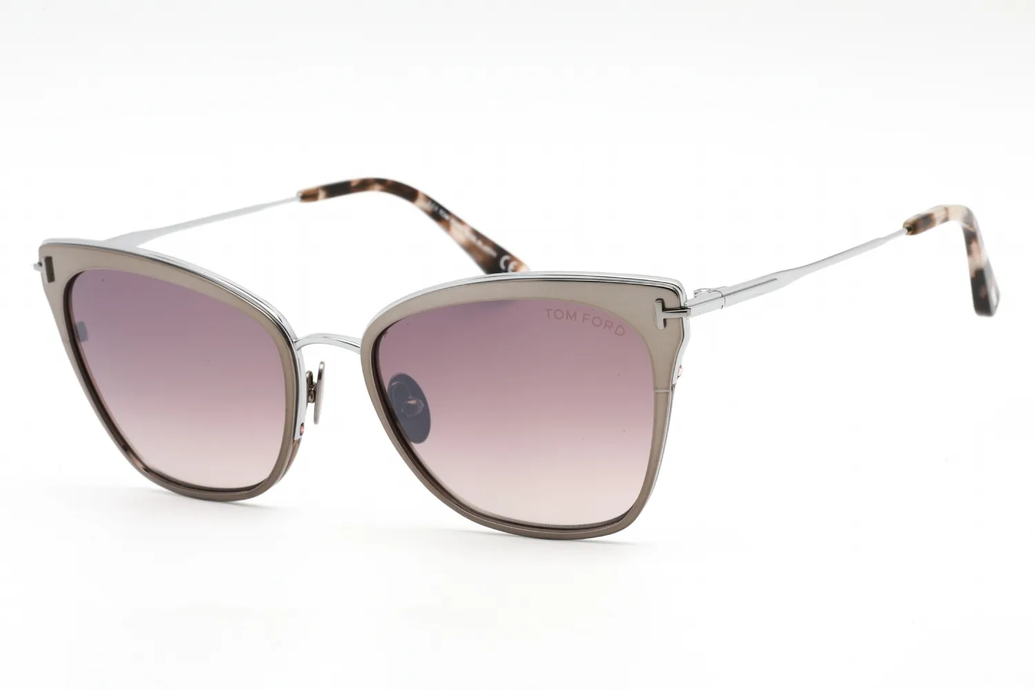 Tom Ford FT0843 12U Sunglasses Shiny Dark Ruthenium 56mm Women