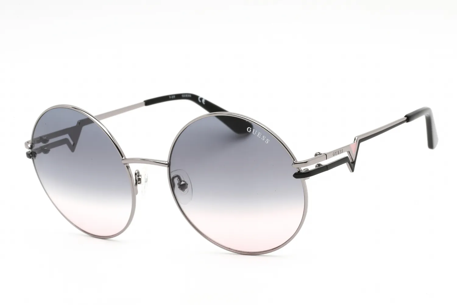 Guess GU7734 10B Sunglasses Shiny Light Nickeltin 60mm Women