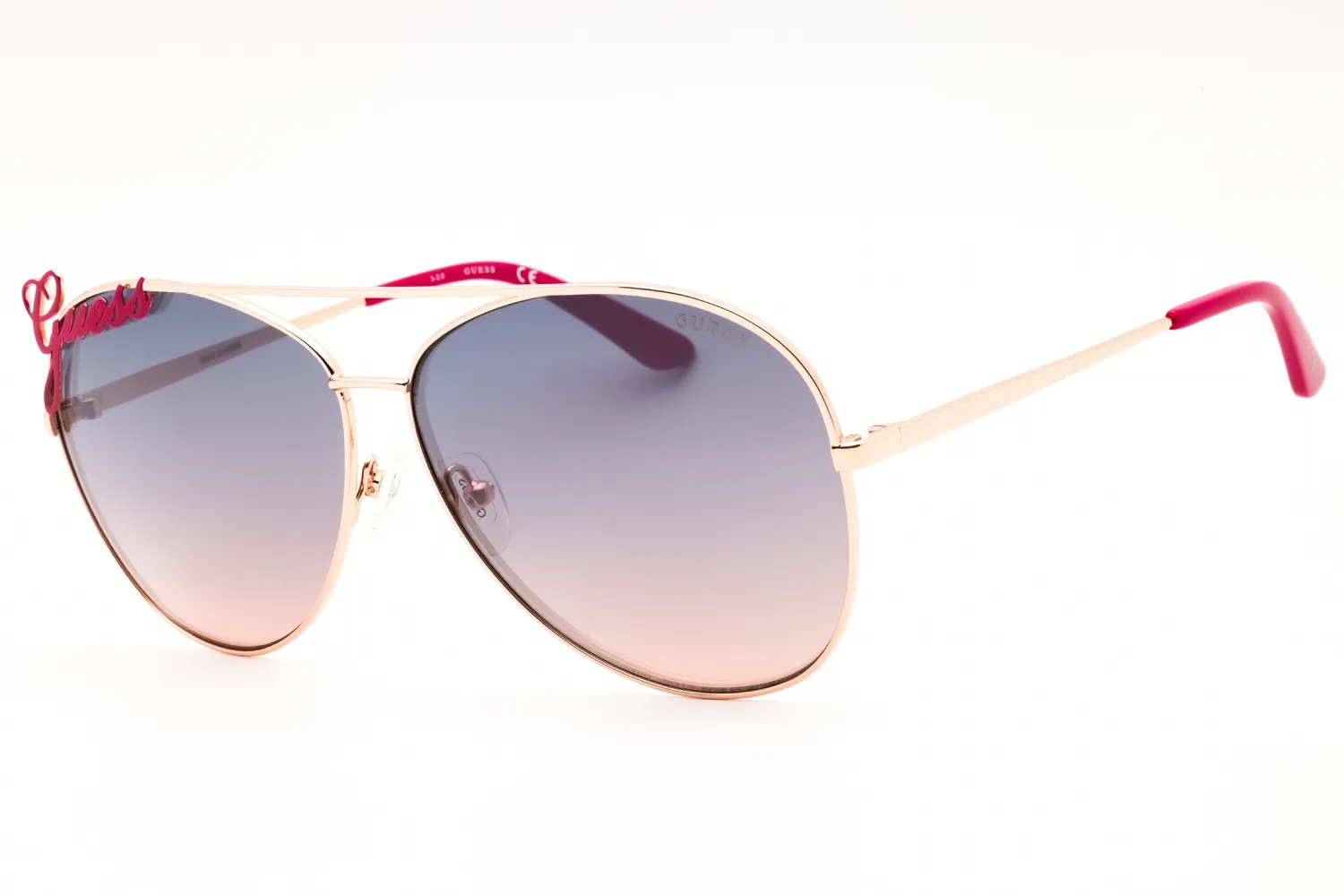 Guess GU7739 28Z Sunglasses Shiny Rose Gold 64mm Women