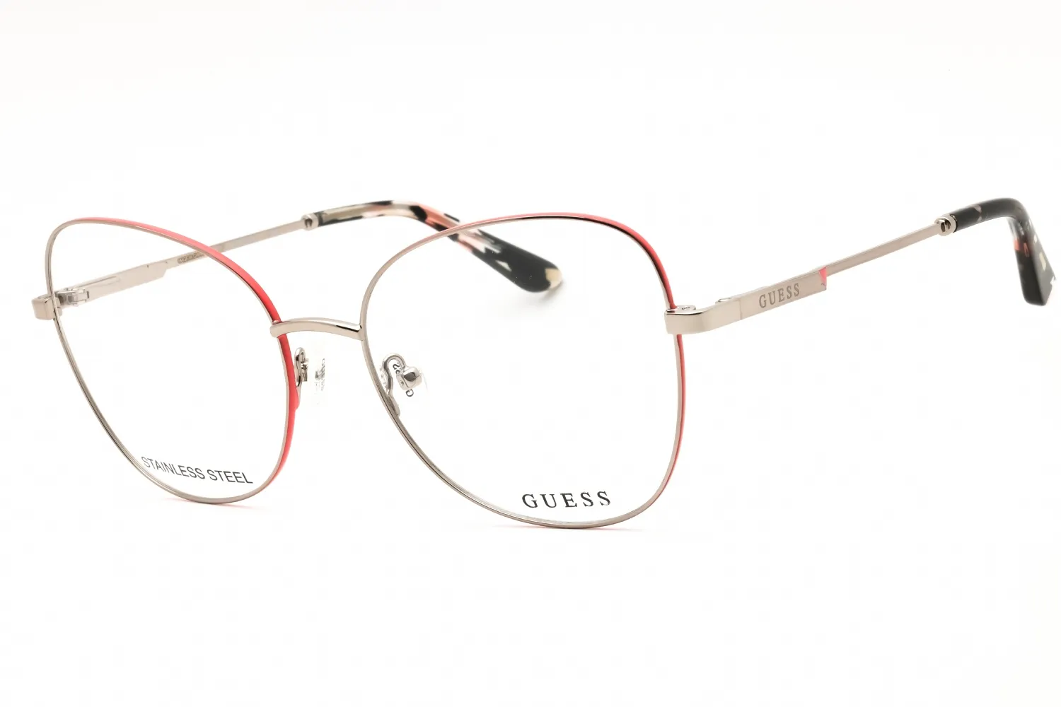 Guess GU2850 006 Eyeglasses Shiny Dark Nickeltin 57mm Women