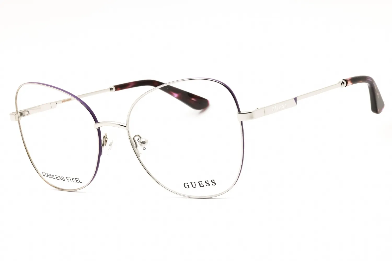 Guess GU2850 010 Eyeglasses Shiny Light Nickeltin 57mm Women