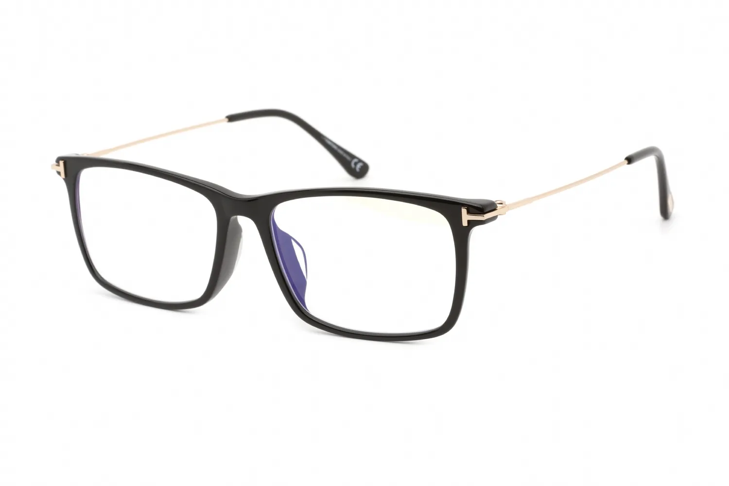 Tom Ford FT5758-F-B 001 Eyeglasses Shiny Black 56mm Men