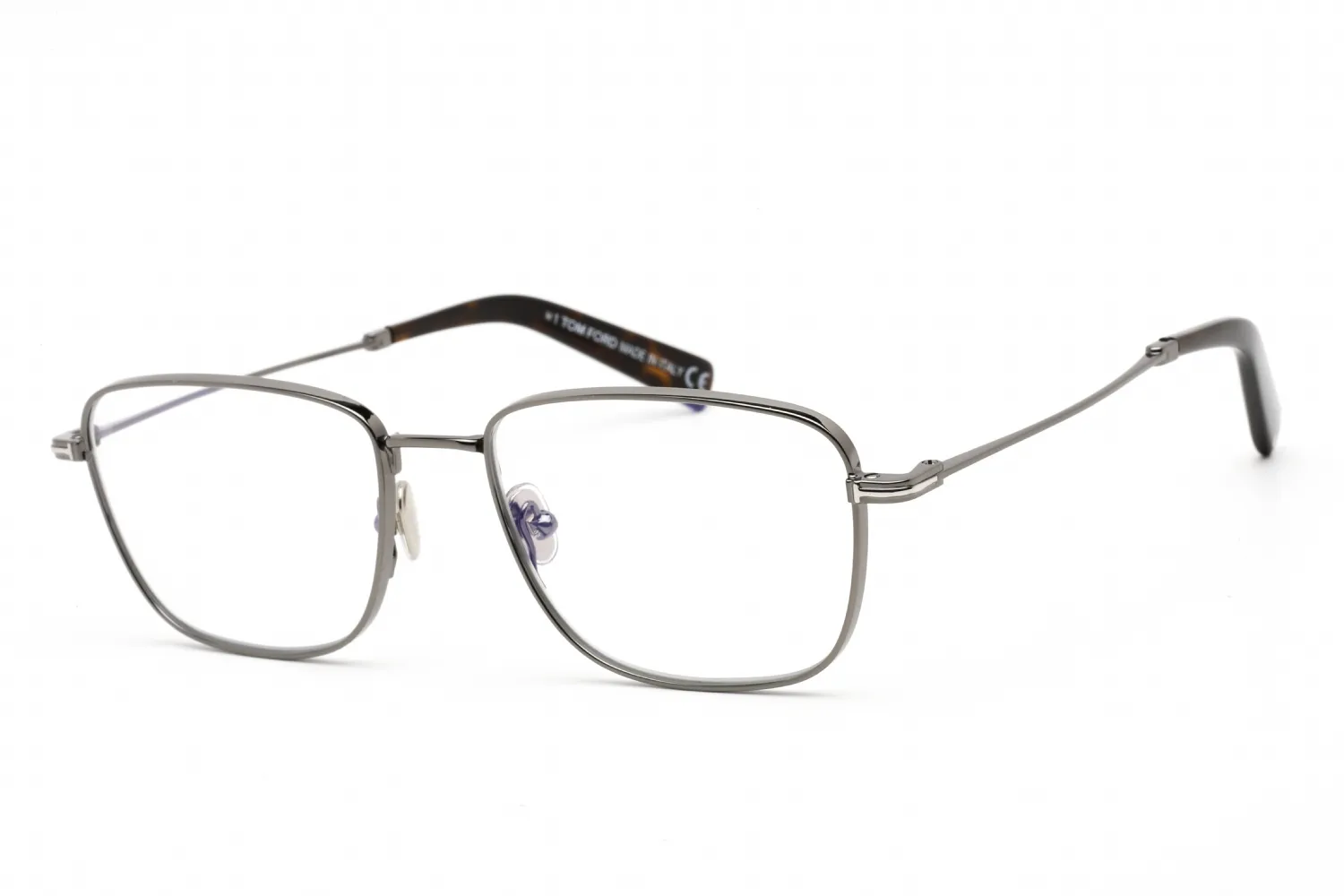Tom Ford FT5748-B 012 Eyeglasses Shiny Dark Ruthenium 55mm Men
