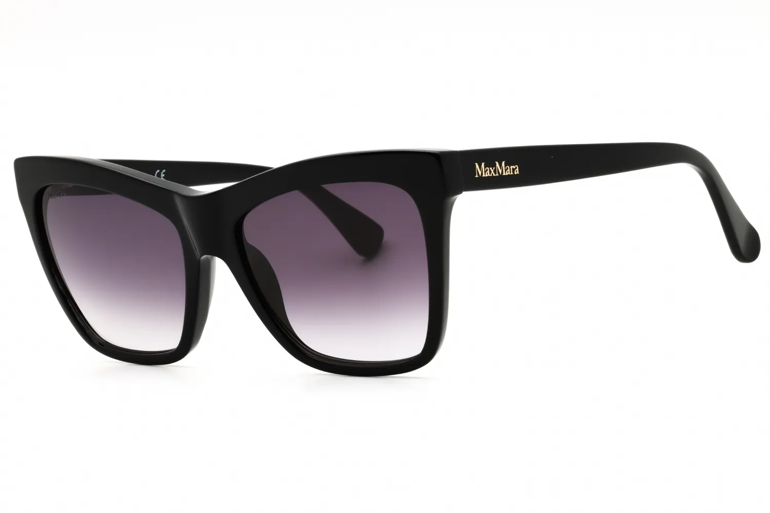 Max Mara MM0008 01B Sunglasses Shiny Black 55mm Women