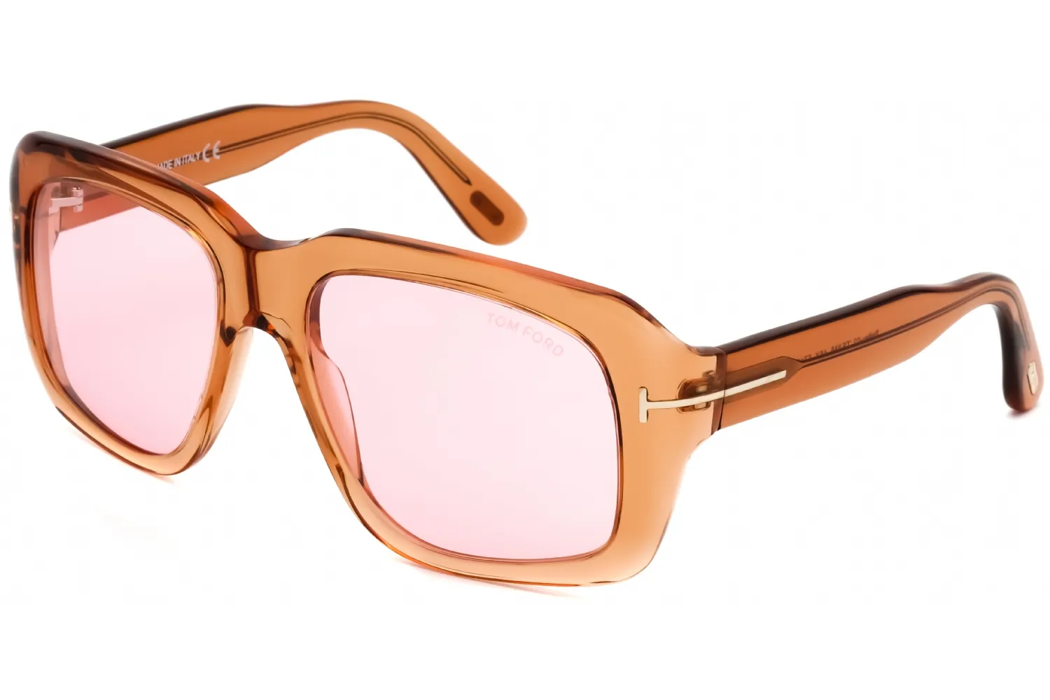 Tom Ford FT0885 45Y Sunglasses Shiny Light Brown 57mm Unisex