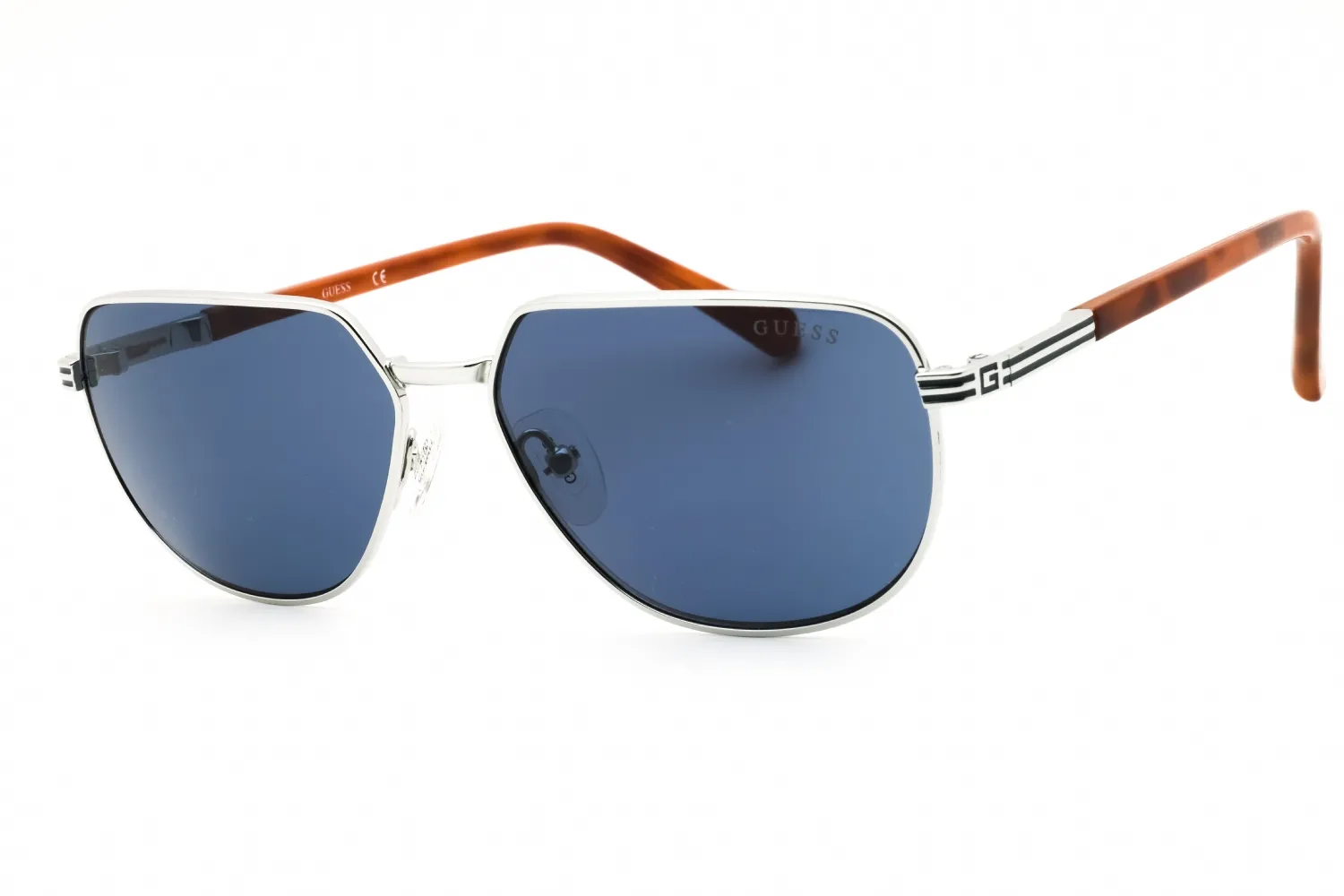 Guess GU00042 10V Sunglasses Shiny Light Nickeltin 57mm Men