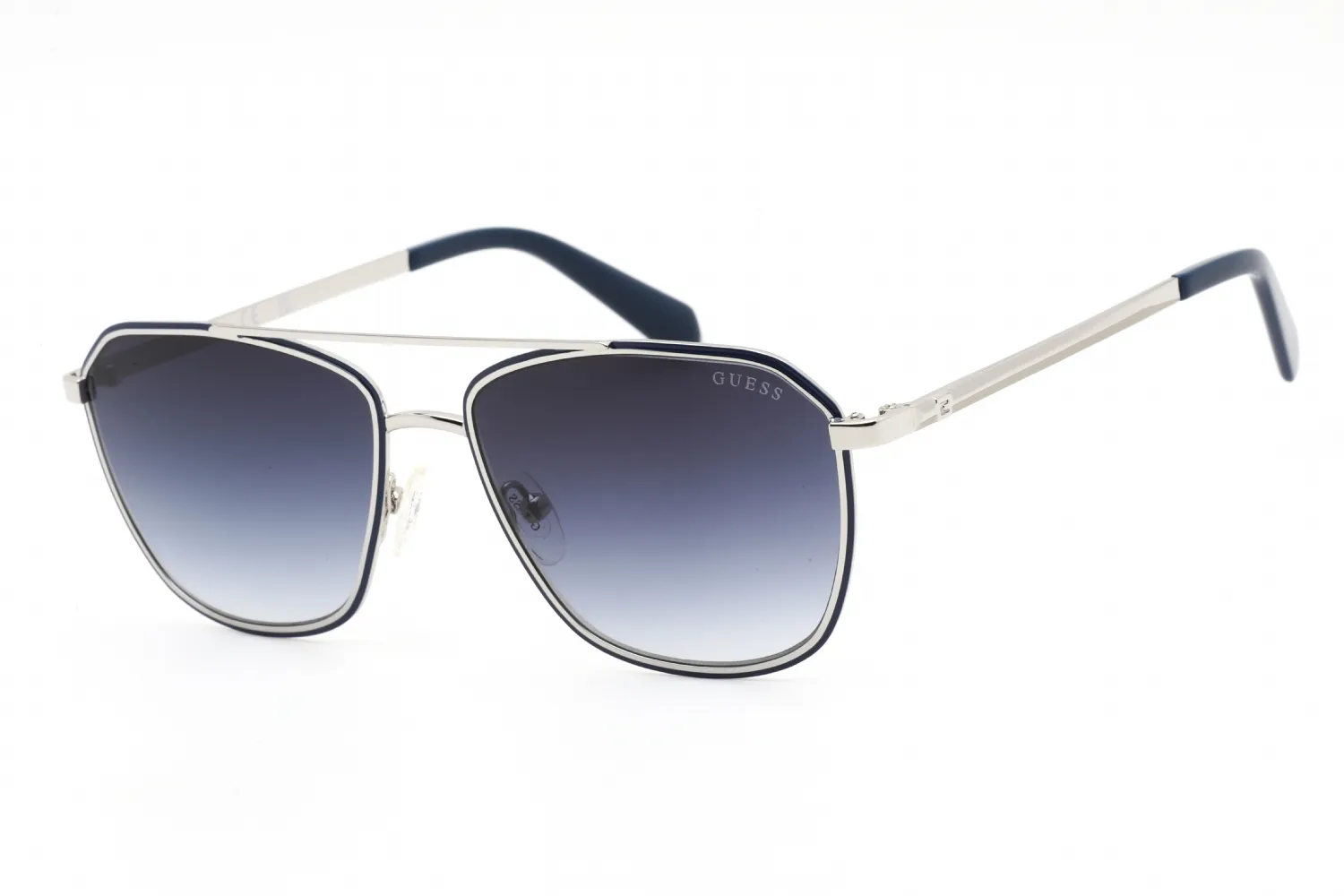 Guess GU00046 10W Sunglasses Shiny Light Nickeltin 56mm Men