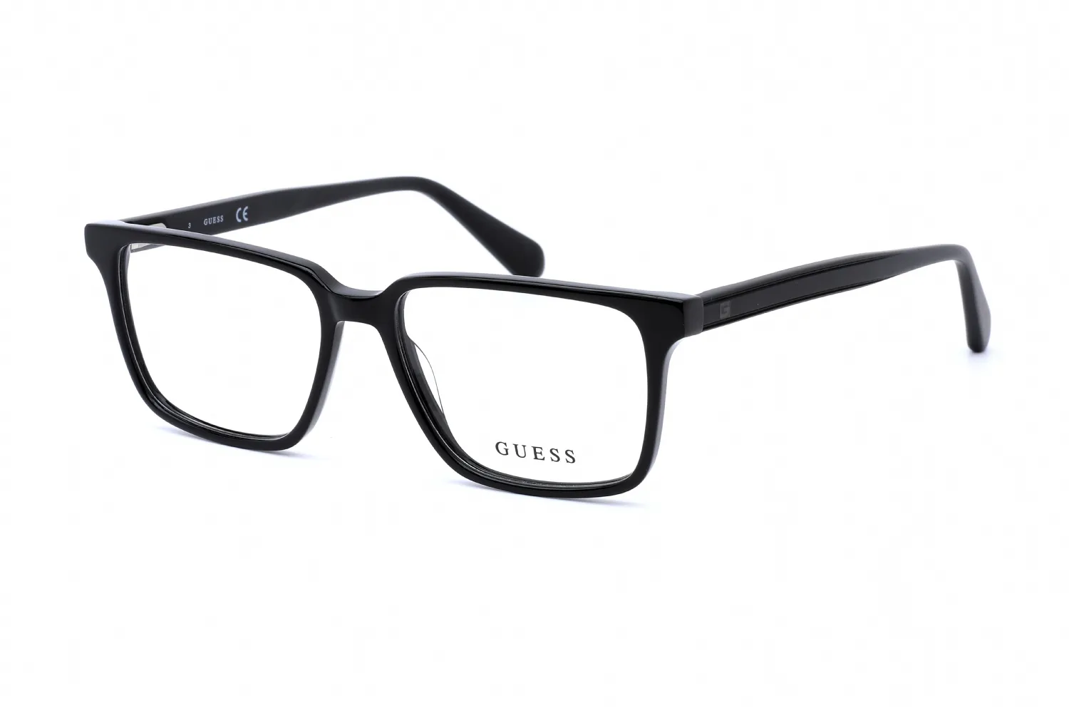 Guess GU50047 001 Eyeglasses Shiny Black 52mm Men