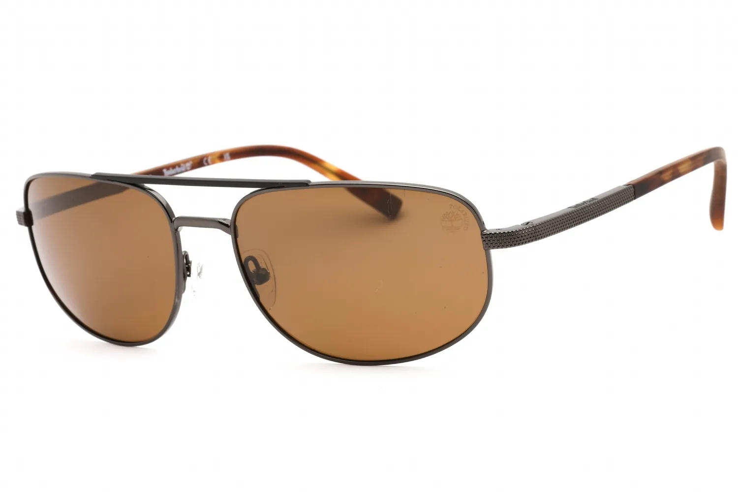 Timberland TB9285 06H Sunglasses Shiny Dark Nickeltin 61mm Men