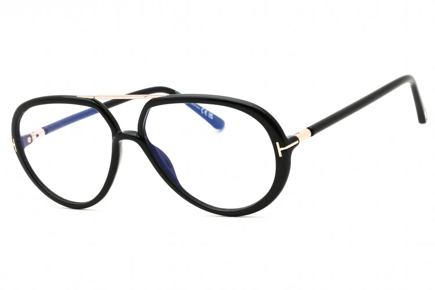 Tom Ford FT5838-B 001 Eyeglasses Shiny Black 57mm Unisex