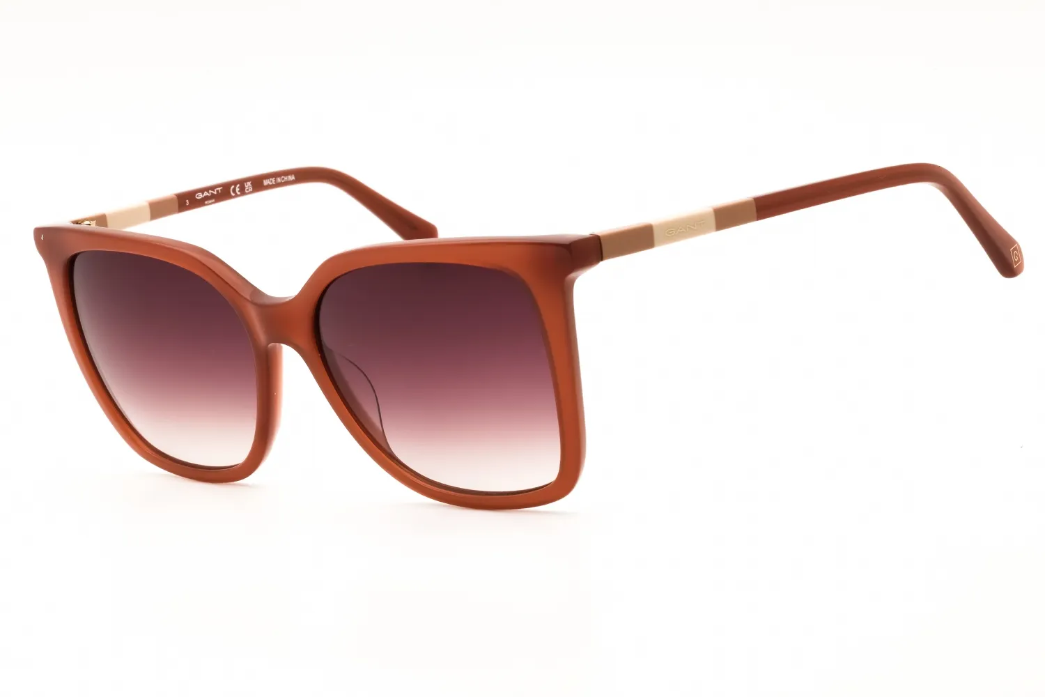 Gant GA8093 48F Sunglasses Shiny Dark Brown 55mm Women