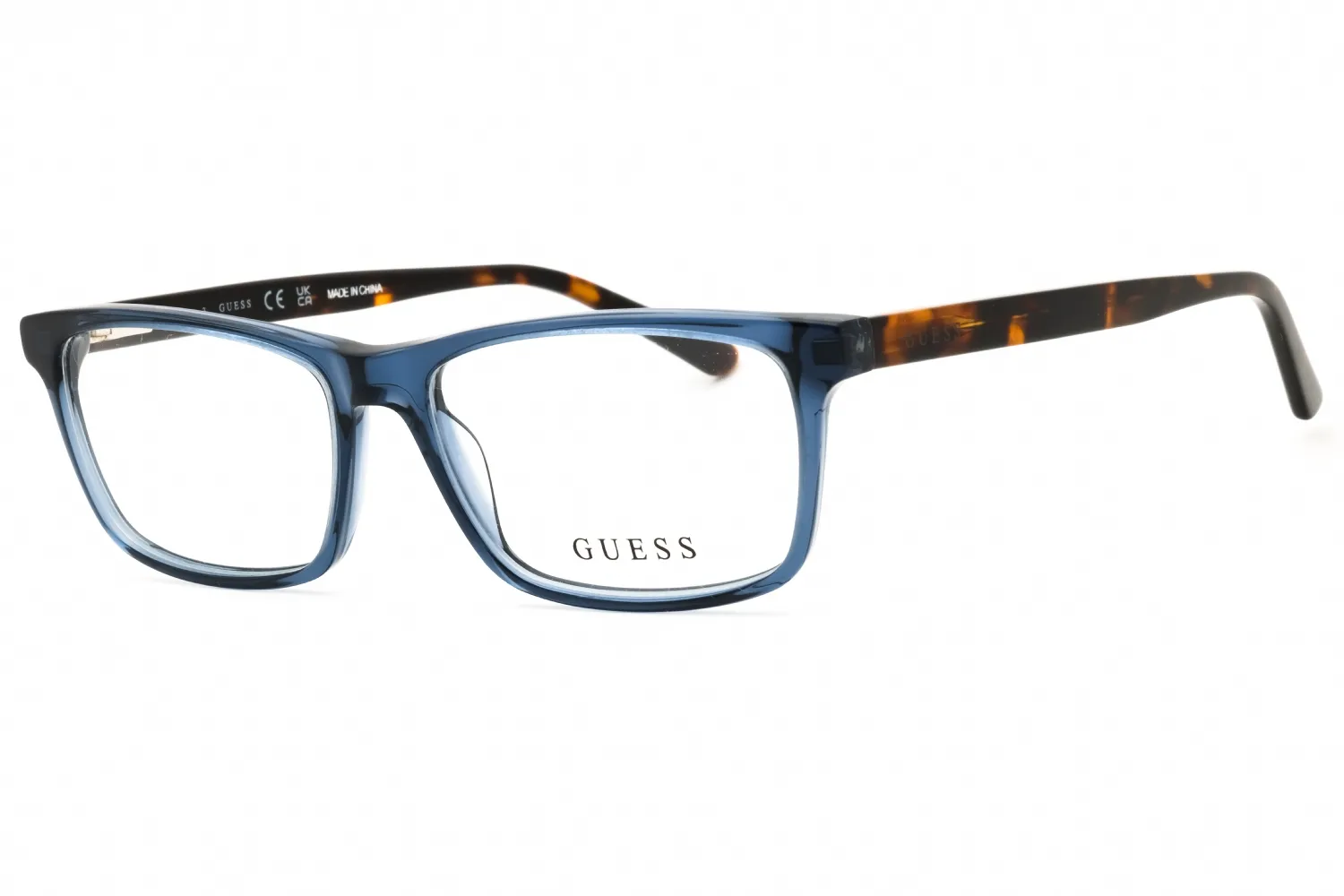 Guess GU8268 090 Eyeglasses Shiny Blue 49mm Men