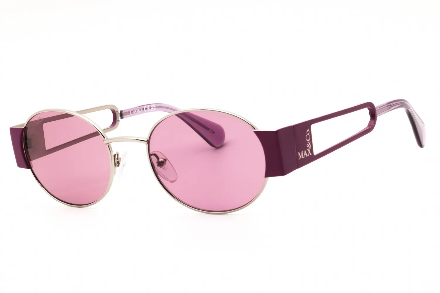 Max & Co MO0071 14Z Sunglasses Shiny Light Ruthenium 52mm Women