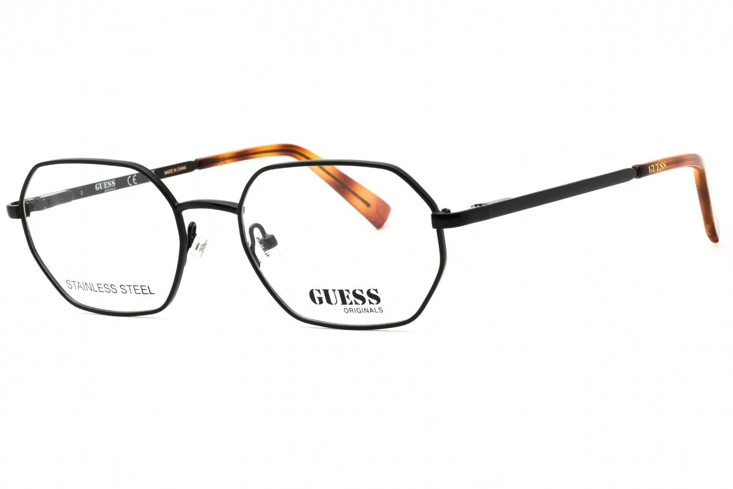 Guess GU8283 001 Eyeglasses Shiny Black 50mm Men