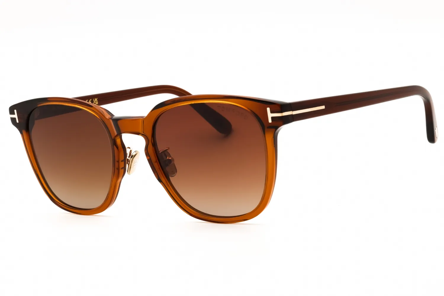 Tom Ford FT1051K 45F Sunglasses Shiny Light Brown 56mm Unisex