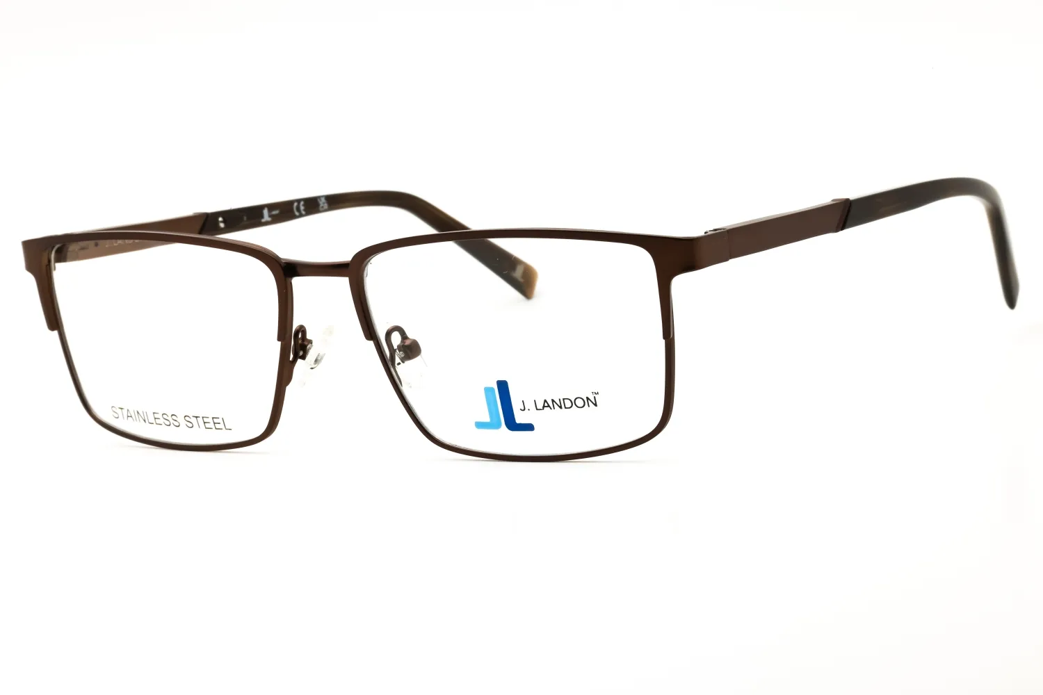 J. Landon JL1015 049 Eyeglasses Matte Dark Brown 55mm Men